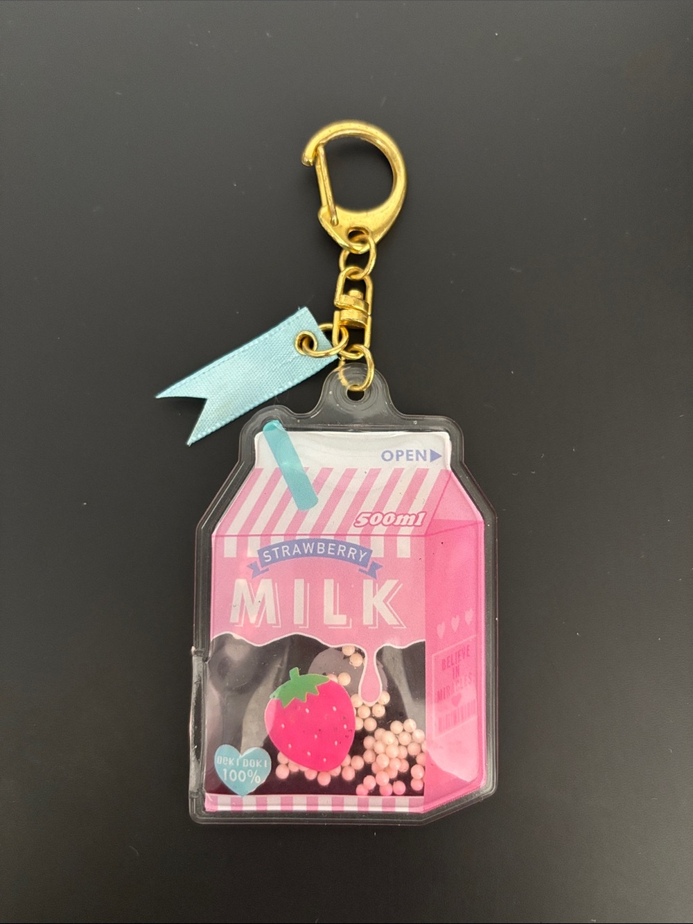 Strawberry Milk Shaker Keychain